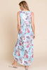 New Floral Round Neck Sleeveless Maxi Dress with Pockets For Women – Elegant Floral Print Dress with Flowing Silhouette and Functional Pockets by Stevvex
