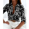Women’s Printed Long-Sleeve Lapel Shirt | Casual Elegant Blouse by FitiqueFit