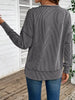 Side Slit Round Neck Sweatshirt by Wild and Free Boutique