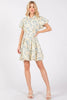 New Summer Floral Eyelet Zipper Front Puff Sleeve Mini Dress For Women – Elegant, Trendy and Chic Floral Eyelet Mini Dress with Puff Sleeves by Stevvex