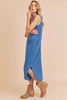 New Summer Stylish Round Neck Midi Tank Dress with Pockets For Women Comfortable for Casual & Everyday Wear by Stevvex