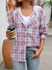 Plaid Buttoned Long Sleeve Hooded Jacket for Women – Cozy & Stylish Cotton-Blend Outerwear by Stevvex