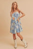 New Summer Printed Ruffled Hem Square Neck Mini Cami Dress For Women – Stylish and Chic Square Neck Mini Dress with Feminine Ruffled Hem by Stevvex