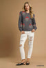 Umgee Single Flower Stem Jacquard Sweater by FitiqueFit