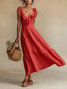 Sleeveless Ruffle Detail High-Waist Maxi Dress – 7 Colors, S–3XL by FitiqueFit