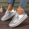 Women’s Plus Size White Sneakers – Chunky Sole Casual Everyday Shoes by FitiqueFit
