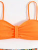 Bikini Tangerine Red Tropical Floral High Waist 2 Piece Swimsuit for Women – Stretchy Off the Shoulder Lace Up Bikini Set with Tummy Control and Customized Fit – Vibrant Summer Beachwear for Vacation Poolside and Resort Looks by Stevvex