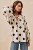 BiBi Polka Dot Exaggerated Balloon Sleeves Blouse by FitiqueFit