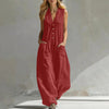 Women's Sleeveless Wide-Leg Jumpsuit with Pockets by FitiqueFit