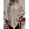 Women's Asymmetry Hem Turtleneck Sweater by FitiqueFit