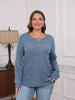 Ribbed Knit Button-Front Long Sleeve T-Shirt by Simply Love