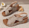 Women's Platform Roman Sandals | Open Toe Velcro Beach Sandals by FitiqueFit