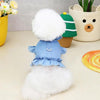 Pets Jeans Dress Apparel Dog Ruffles Vest Pet Harness Denim Dress Puppy Blue Jeans Clothes Cat Dogs Leash Hook Chest Back Dress by My Store