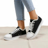 Women's Lace-Up Canvas Sneakers – Lightweight Flat Low-Top by FitiqueFit