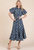 Natural Leaf Pattern Eyelet Lace Puff Sleeve Dress For Women – Elegant and Feminine Eyelet Lace Dress with Puff Sleeves by Stevvex