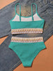 Bikini Scoop Neck High Waist 2 Piece Swimsuit for Women – Chic Solid Color Bikini Set with Contrast Band Detail – Stretchy Comfortable Flattering Swimwear for Beach Pool and Summer Vacation by Stevvex