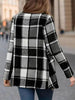 Elegant Plaid Open Front Long Sleeve Jacket Stylish & Cozy Lightweight Breathable Outerwear by Stevvex