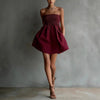 Women's Strapless Tube Mini Dress – Solid Color Elastic Waist by FitiqueFit
