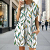 Floral Print Loose Pocket Dress | Round Neck Short Sleeve by FitiqueFit