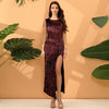 European And American Women's Clothing Pure Color Sequins Dress