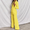 Lapel Button-Down Blazer & Straight-Leg Trousers Suit by FitiqueFit