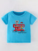 Children's Cartoon Bus Embroidery Short Sleeve T-Shirt by Simply Love
