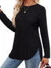 Ribbed Knit Long Sleeve T-Shirt by Simply Love