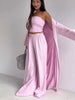 Tube Top & Cardigan & Pants Three Piece Set by Wild and Free Boutique