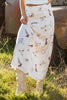White Western Print Satin Long Skirt by Wild and Free Boutique