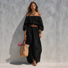Women's Boat-Neck Sleeveless Cotton-Linen Maxi Dress by FitiqueFit
