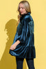 Fringe Detailed Velvet Shirt Dress – Velvet Shirt Dress, Fringe Detail Dress, Luxurious Shirt Dress, Elegant Velvet Dress, Playful Fringe Dress by Stevvex