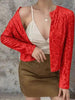 Elegant Women Full-Size Sequin Open Front Cropped Jacket With Glamorous Sparkle Luxury Women Party Jacket by Stevvex