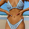 New Blossom Charm High-Cut Bikini Set For Summer – Strapless Floral Print Swimsuit with Elegant Embroidered Cut-Out Triangular Top Contrast Trim and Back Buckle – Women’s 2-Piece Summer Beachwear by Stevvex