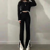Women’s Casual Color-Block Two-Piece Set by FitiqueFit
