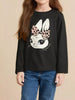 Children's Long Sleeve Rabbit Graphic T-Shirt by Simply Love