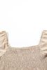 Apricot Short Bubble Sleeve Smocked Wide Leg Jumpsuit by Wild and Free Boutique