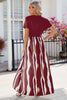 Smocked High-Low Printed Surplice Dress