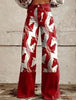 Women's Printed Flare Pants – Mid-Waist Full Length Plus Size by FitiqueFit