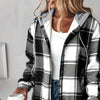 Women's Plaid Hoodie Long Sleeve Jacket With Pocket by FitiqueFit
