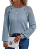 Ribbed Knit T-Shirt with Lace Shoulder Detail by Simply Love