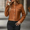 Faux Suede Cropped Jacket with Stand Collar — Vintage Short Coat / Fall Outwear by FitiqueFit
