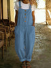 Women's Vintage High-Waist Straight-Leg Overalls – Sleeveless Suspender Jumpsuit by FitiqueFit