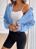 Relaxed Minimalist Zip-Up Dropped Shoulder Hooded Jacket Casual & Comfortable Lightweight Outerwear by Stevvex