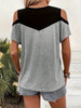 Women's Off-shoulder Casual Short-sleeve Round-neck Top by My Store