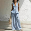 Women's Bohemian Ruffled Sleeveless Tank & Pants Set by FitiqueFit