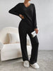 Ribbed Knit V-Neck Top and Pants Set by Wild and Free Boutique