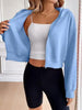 Relaxed Minimalist Zip-Up Dropped Shoulder Hooded Jacket Casual & Comfortable Lightweight Outerwear by Stevvex