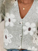 Floral Print Button-Up Knit Cardigan by Wild and Free Boutique