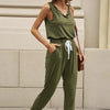 Women’s Off‑Shoulder Button Top & Pocket Pants Set by FitiqueFit