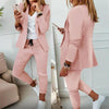 Women’s Notch-Lapel Blazer & Drawstring Pants Suit Set by FitiqueFit
